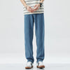 New Summer Thin Soft Lyocell Fabric Men's Jeans Classic Straight Denim Pants Work Wide Leg Casual Trousers Male Big Size 40 42