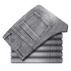 2024 Cotton Stretch Jeans Business Casual Men's Thin Denim Jeans Grey Spring Summer Brand New Fit Straight Lightweight